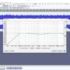 W programie do edycji dźwięku widzimy okno "Filterkurve-EQ", które pokazuje, equalizer co to jest – narzędzie do kształtowania pasma częstotliwości.