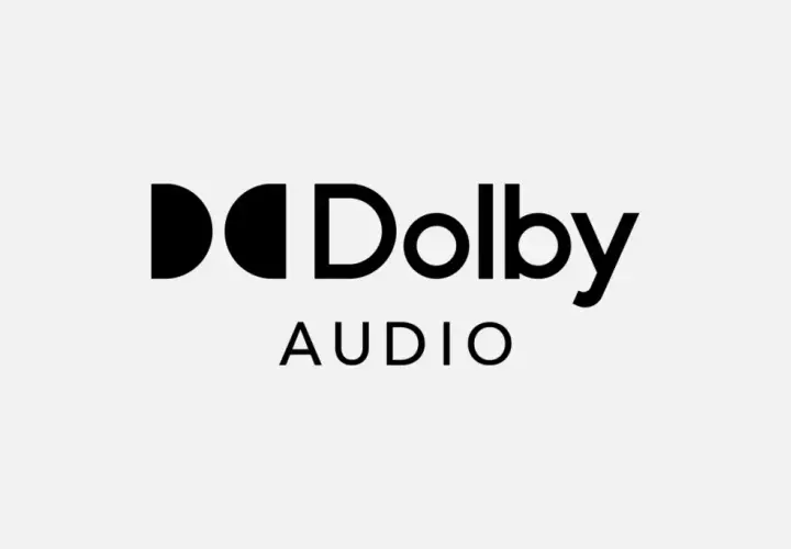 Logo Dolby Audio. Ciesz się kinową jakością dźwięku dzięki technologii Dolby Digital.