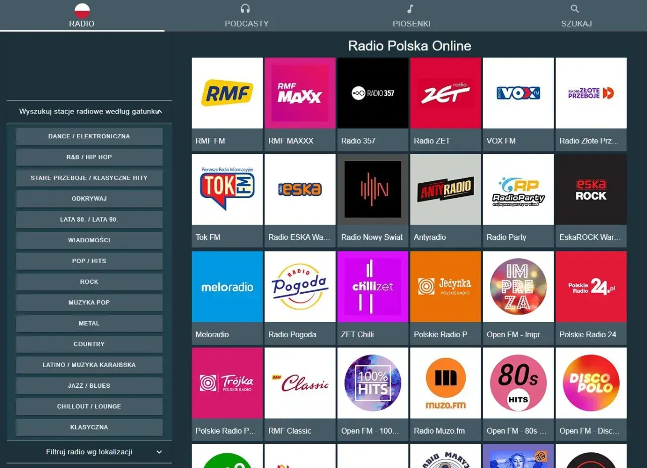 Radio Polska Online: RMF FM, Radio Złote Przeboje i inne polskie stacje. Znajdź swoje ulubione radio polskie przeboje!