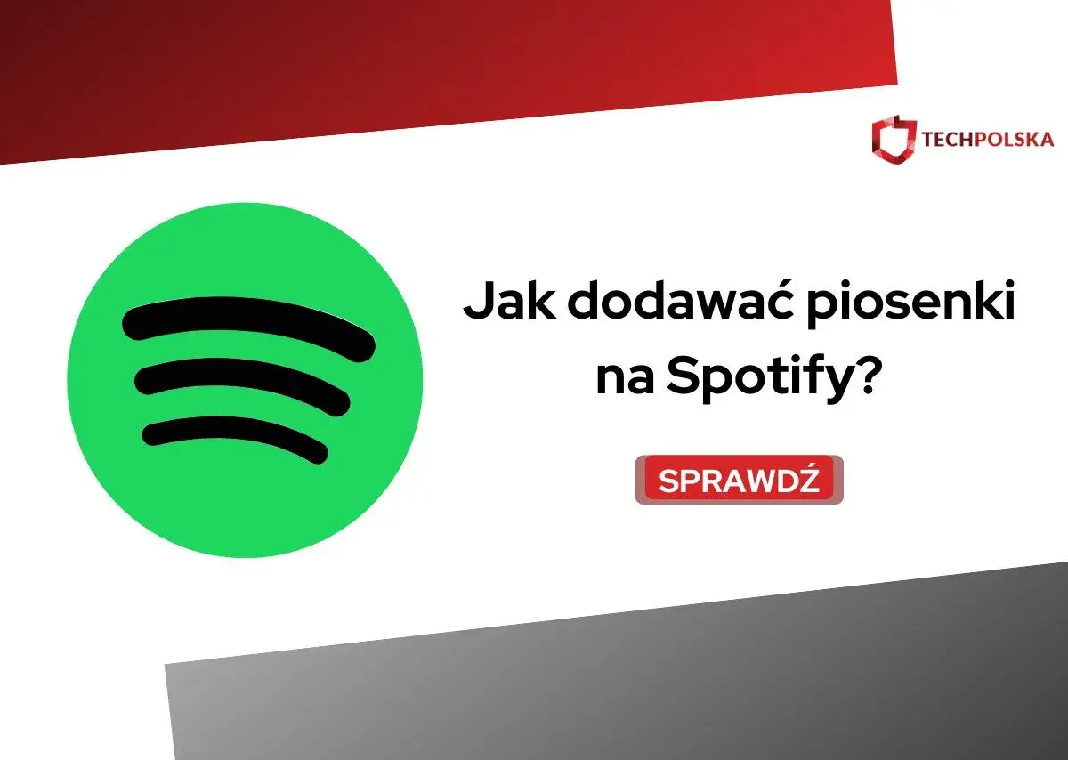 Dowiedz się, jak dodać piosenkę na Spotify. Ikona Spotify i napis "Sprawdź".