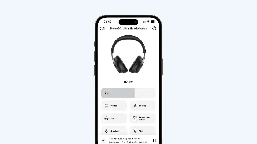 aplikacja słuchawki sony jbl bose interfejs